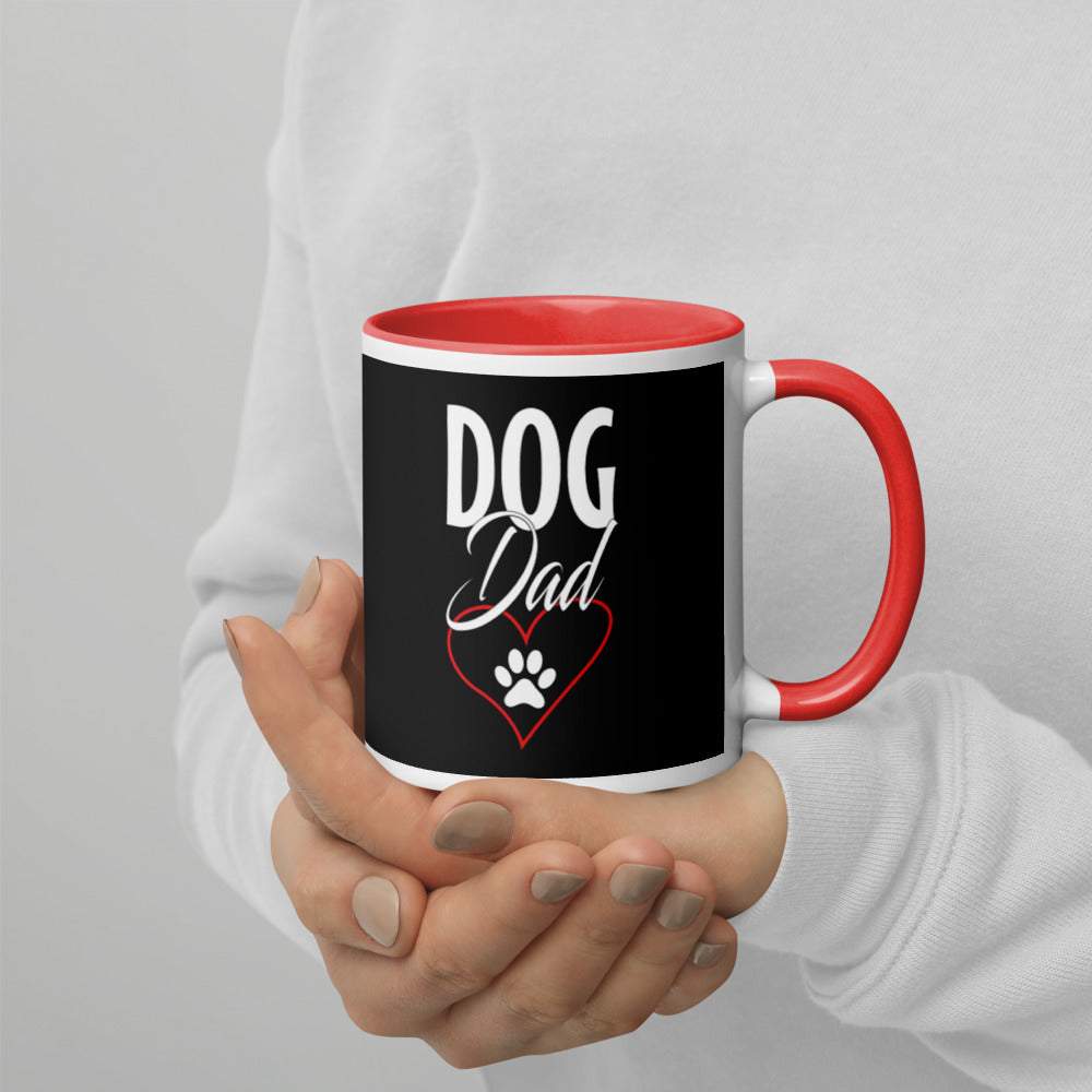 Dog Dad - Tasse mit farbiger Innenseite und Aufdruck -