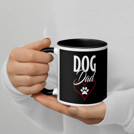 Dog Dad - Tasse mit farbiger Innenseite und Aufdruck -