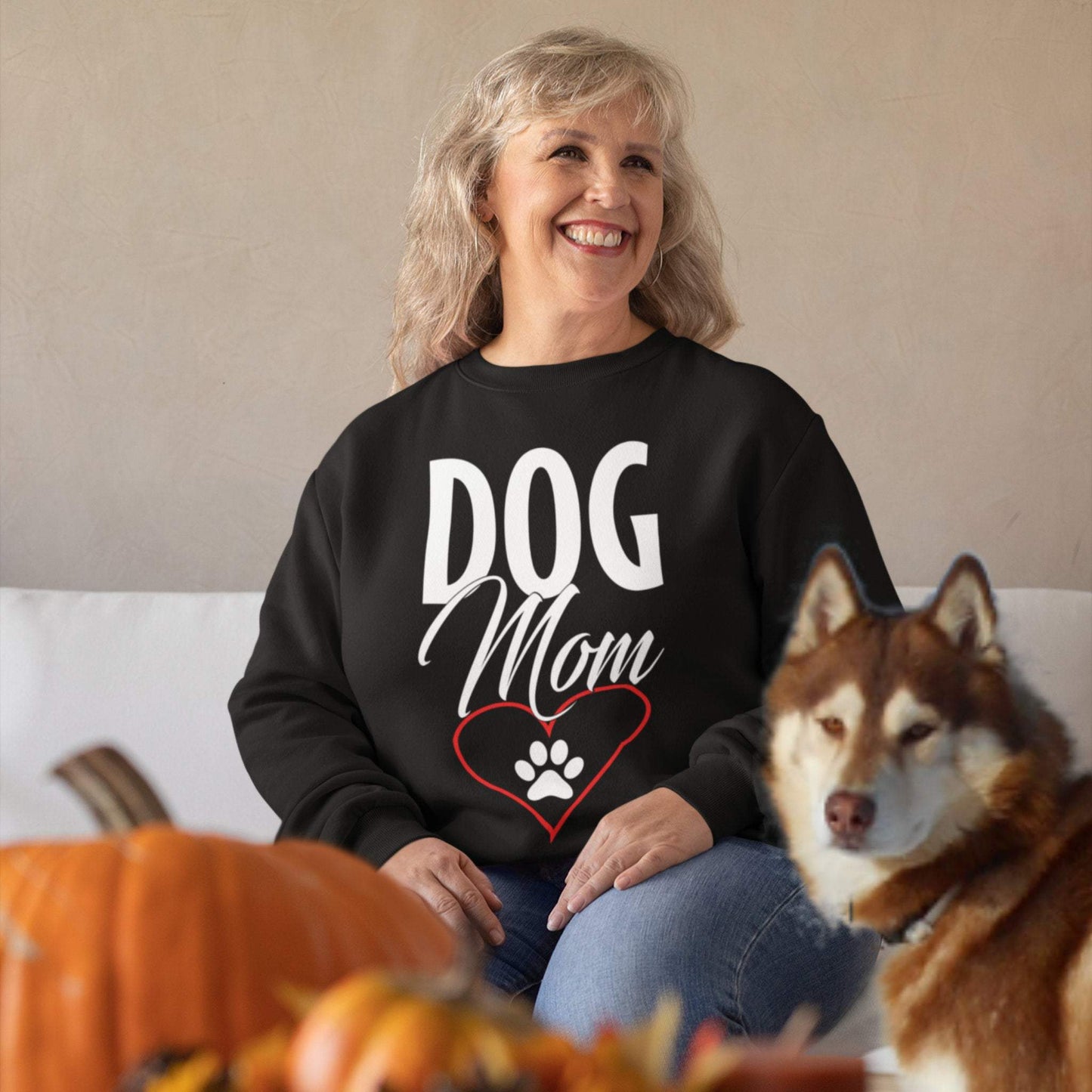 Dog Mom - Damen Premium Organic Bio Sweatshirt Pullover