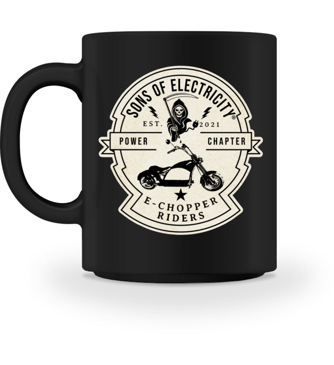 E-Chopper (1) Tasse: SONS OF ELECTRICITY- Riders - Black / M