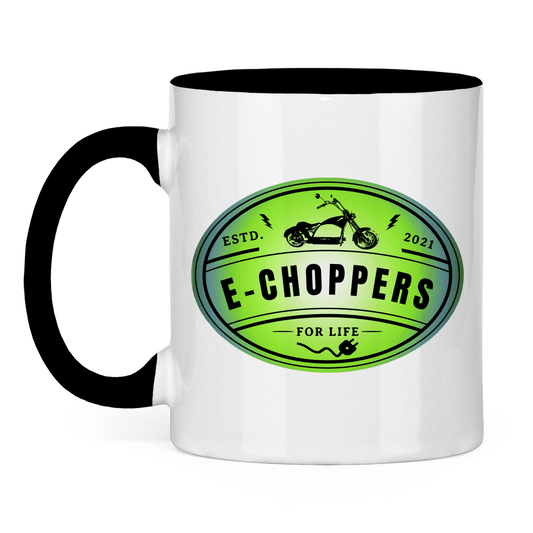 E-Chopper Keramik Tasse mit E-CHOPPERS FOR LIFE Logo -