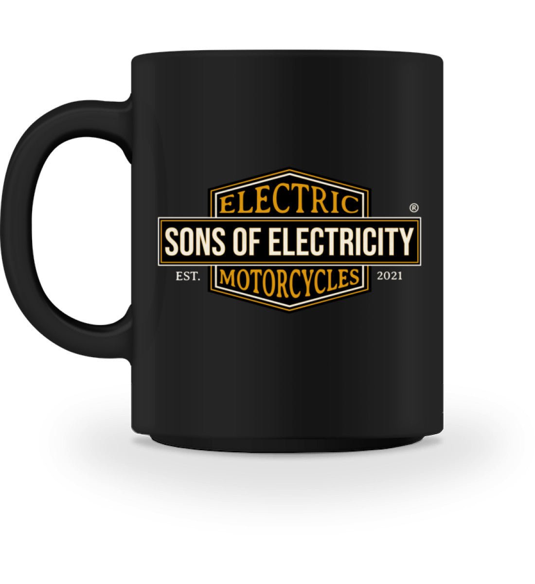 E-Chopper und E-Motorrad Tasse: SONS OF ELECTRICITY Logo -