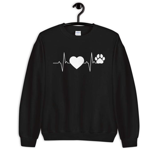 Herzschlag Herz Hundepfote - Unisex Sweatshirt Pullover
