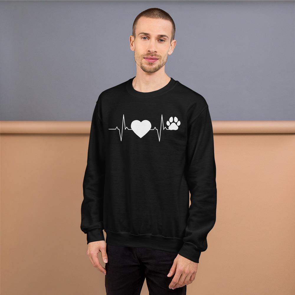 Herzschlag Herz Hundepfote - Unisex Sweatshirt Pullover