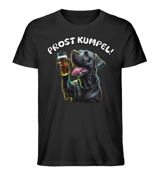 Premium Organic T-Shirt - Hund mit Bierglas und Spruch Prost