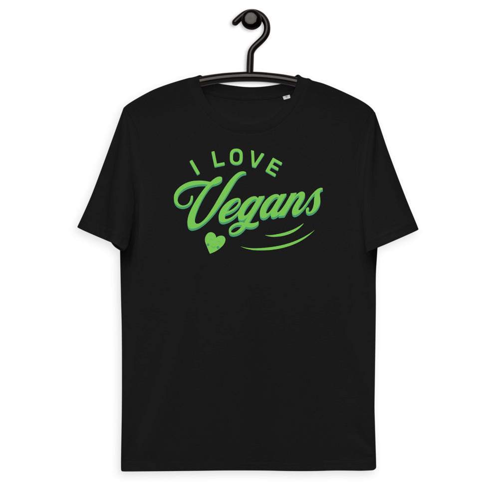 I LOVE VEGANS - Premium Unisex Kurzarm T-Shirt mit Aufdruck