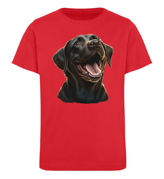 Kinder Premium Organic T-Shirt - junger Hund / Labbi - Red /