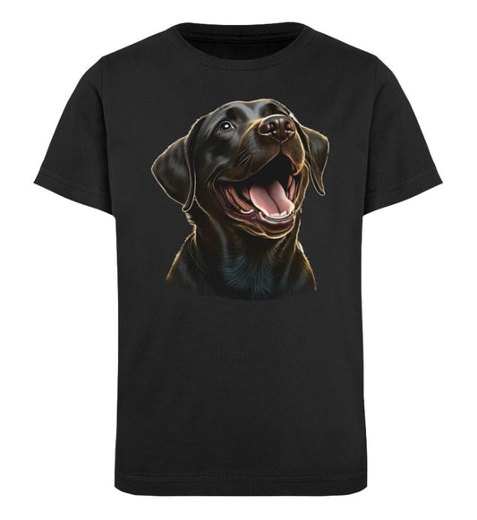 Kinder Premium Organic T-Shirt - junger Hund / Labbi - Black