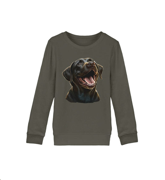 Kinder Premium Organic Sweatshirt - junger Hund / Labbi -
