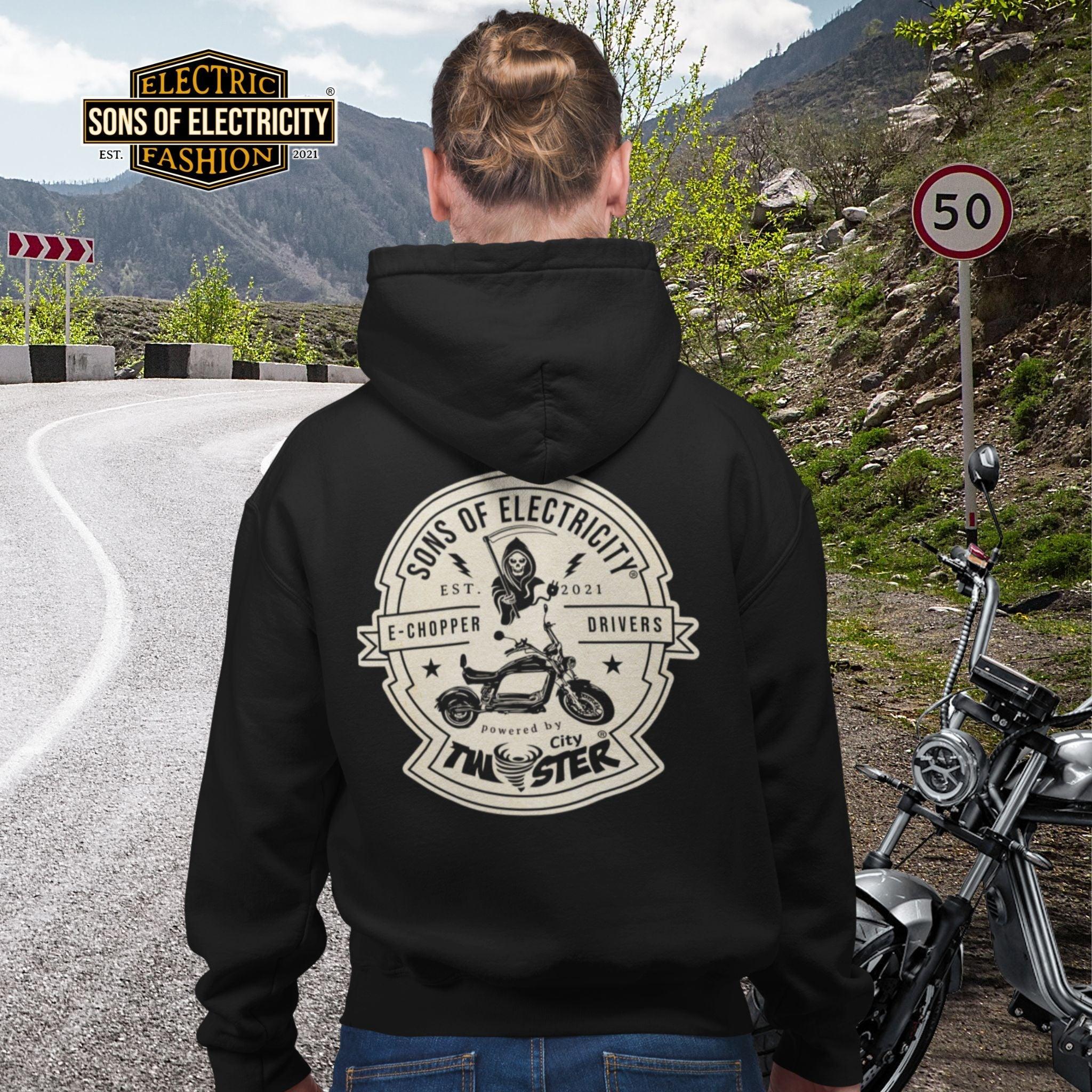 Organic Premium E-Chopper Hoodie: SONS OF ELECTRICITY –