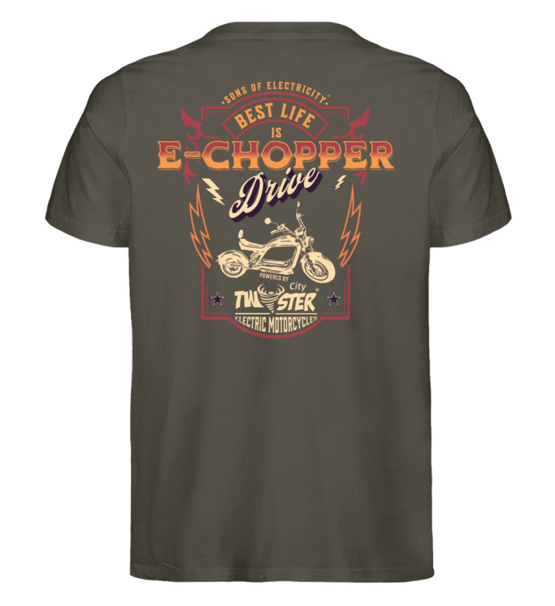 Organic Premium E-Chopper T-Shirt: SONS OF ELECTRICITY- Best