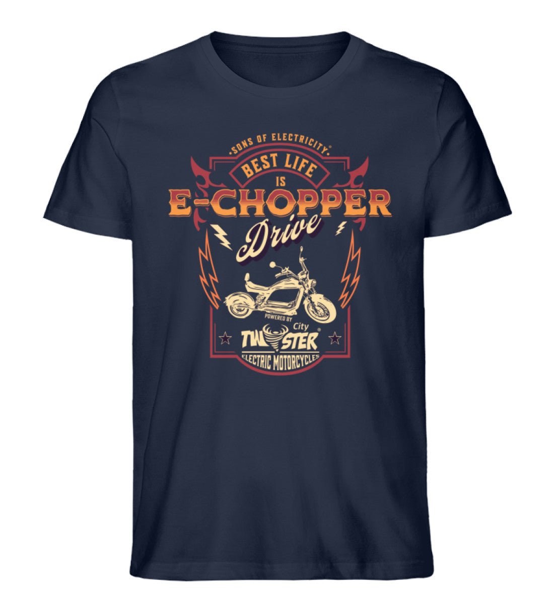 Organic Premium E-Chopper T-Shirt: SONS OF ELECTRICITY -