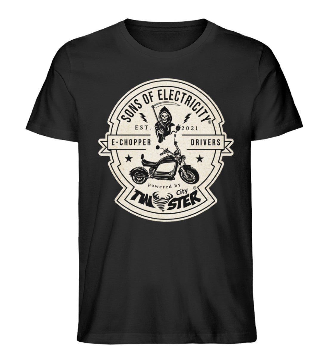 Organic Premium E-Chopper T-Shirt: SONS OF ELECTRICITY –