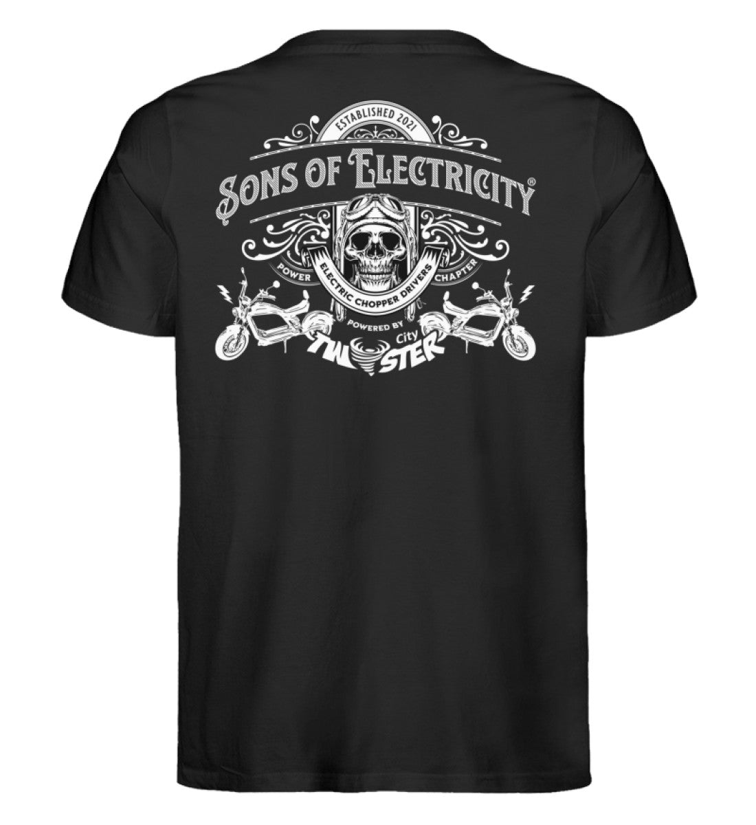 Organic Premium E-Chopper T-Shirt: SONS OF ELECTRICITY –