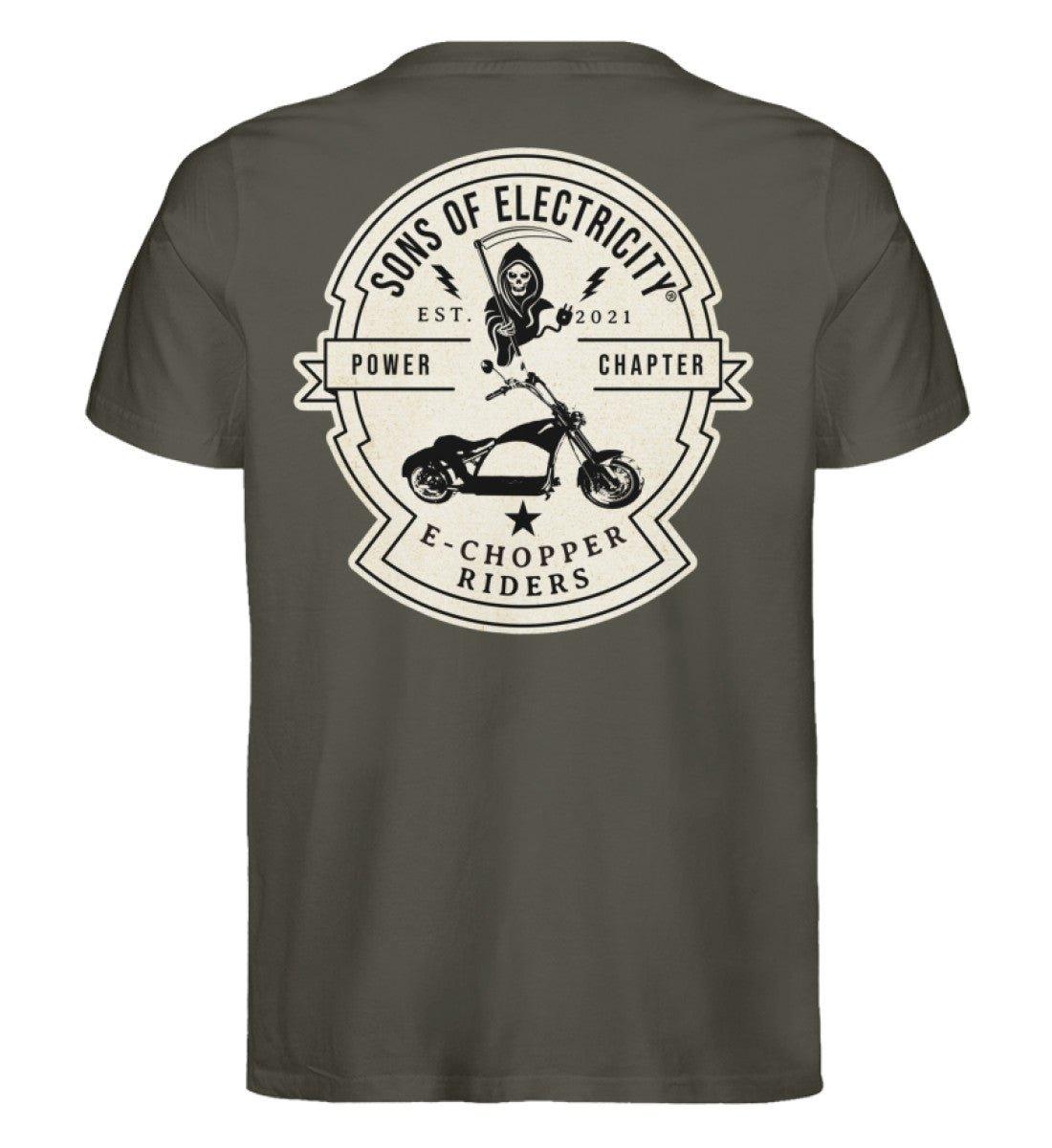 Organic Premium E-Chopper (1) T-Shirt: SONS OF ELECTRICITY -