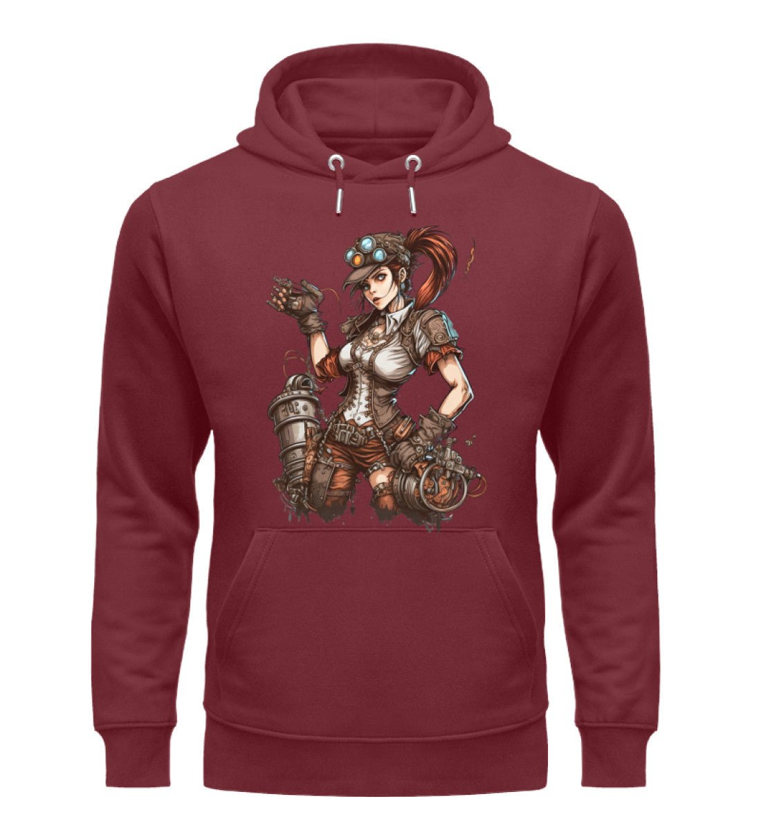 Premium Organic Hoodie Anime Steampunk Machinist Girl -