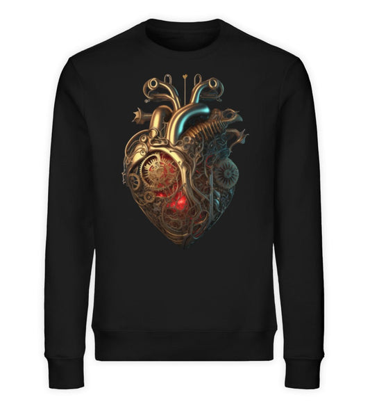 Premium Organic Sweatshirt glühendes Herz im Steampunk Style