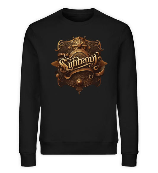 Premium Organic Sweatshirt mit Emblem im Steampunk Style -