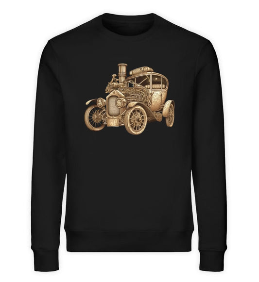 Premium Organic Sweatshirt Steampunk Auto mit Dampfantrieb -