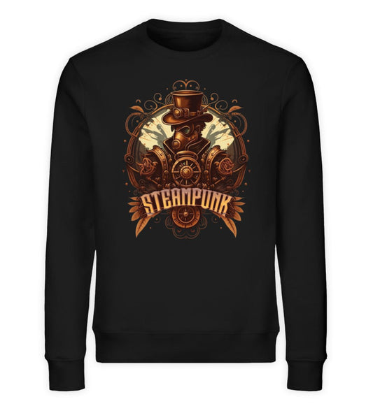 Premium Organic Sweatshirt Steampunk Cyborg mit Maske -