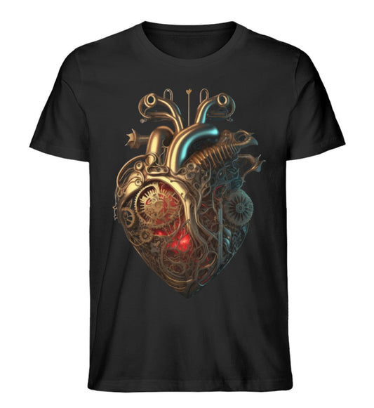 Premium Organic T-Shirt glühendes Herz im Steampunk Style -