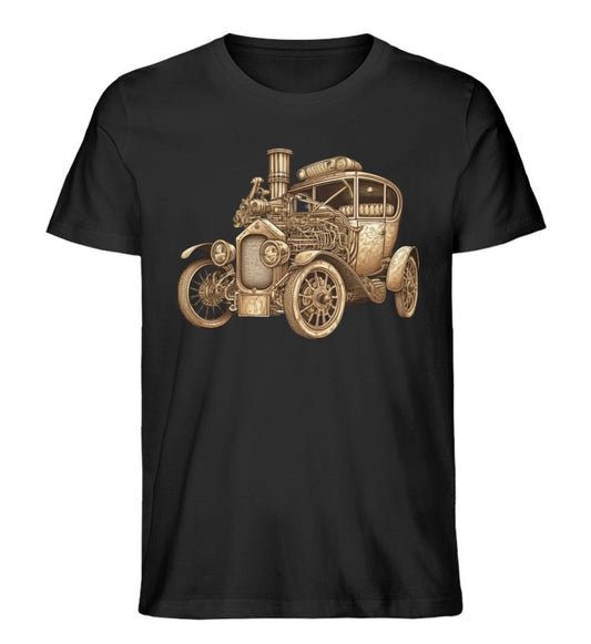 Premium Organic T-Shirt Steampunk Auto mit Dampfantrieb -
