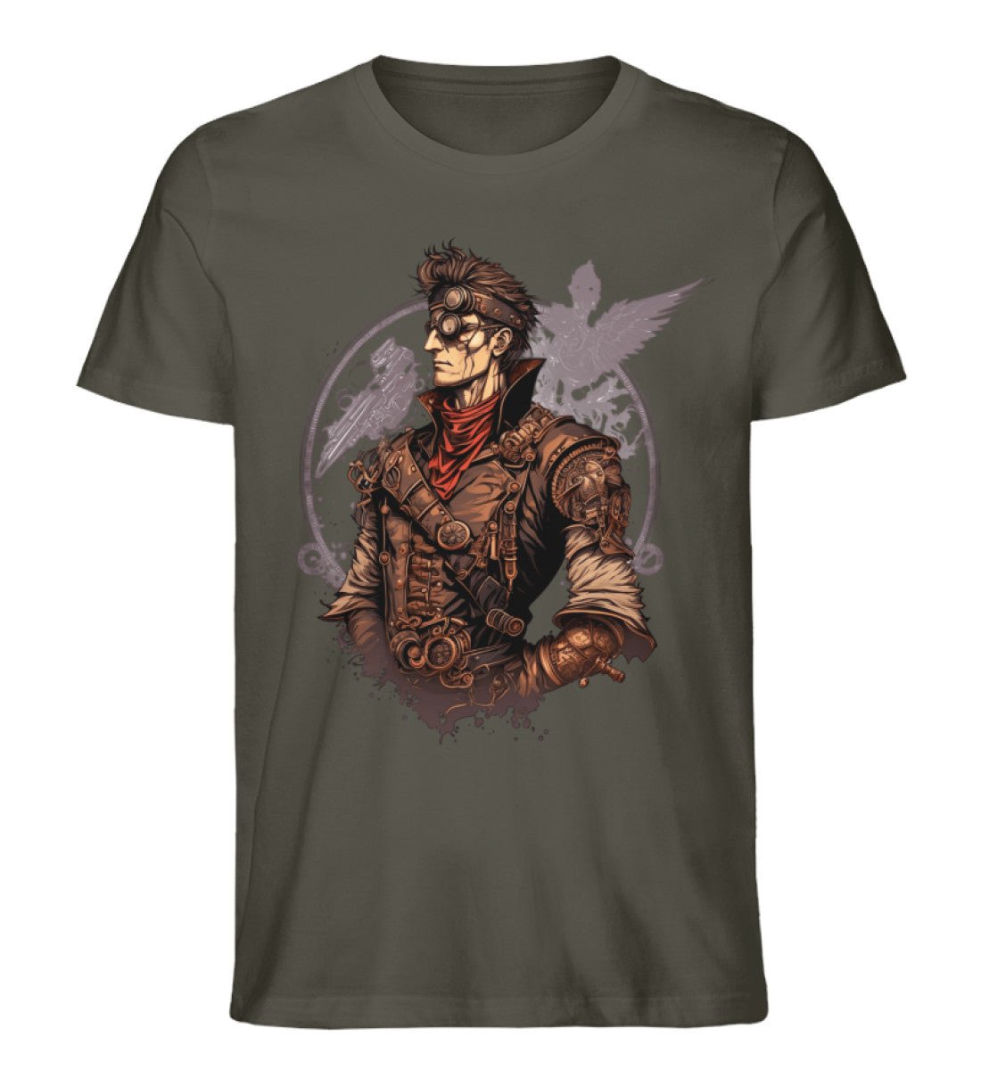 Premium Organic T-Shirt Steampunk Cyborg - Khaki / S