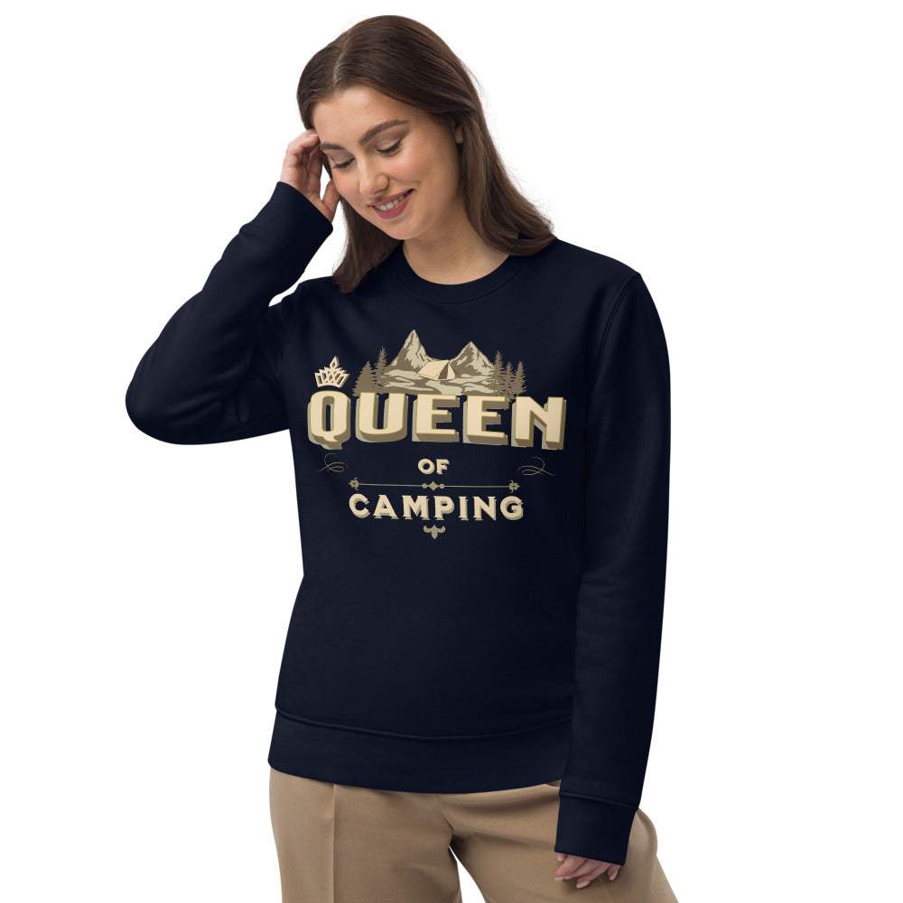 QUEEN OF CAMPING - Premium Organic Bio Damen Sweatshirt