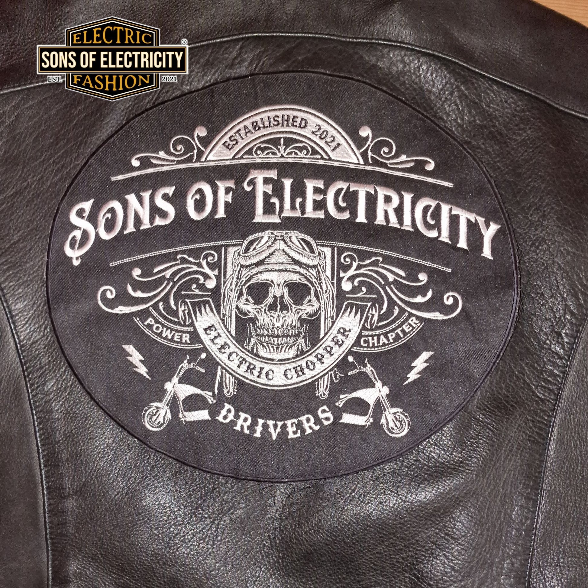 SONS OF ELECTRICITY – Electric Motorbiker Patch / Aufnäher