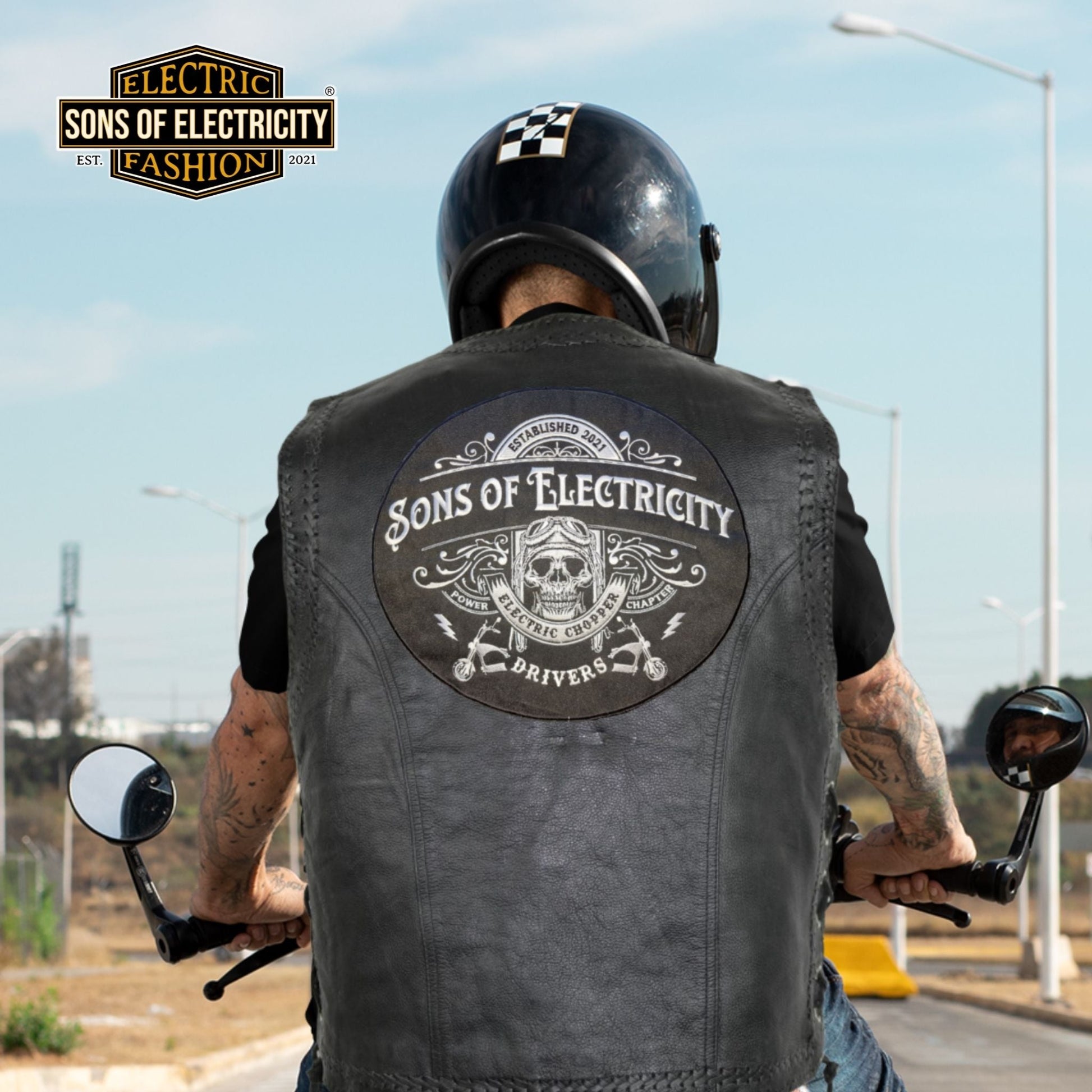 SONS OF ELECTRICITY – Electric Motorbiker Patch / Aufnäher