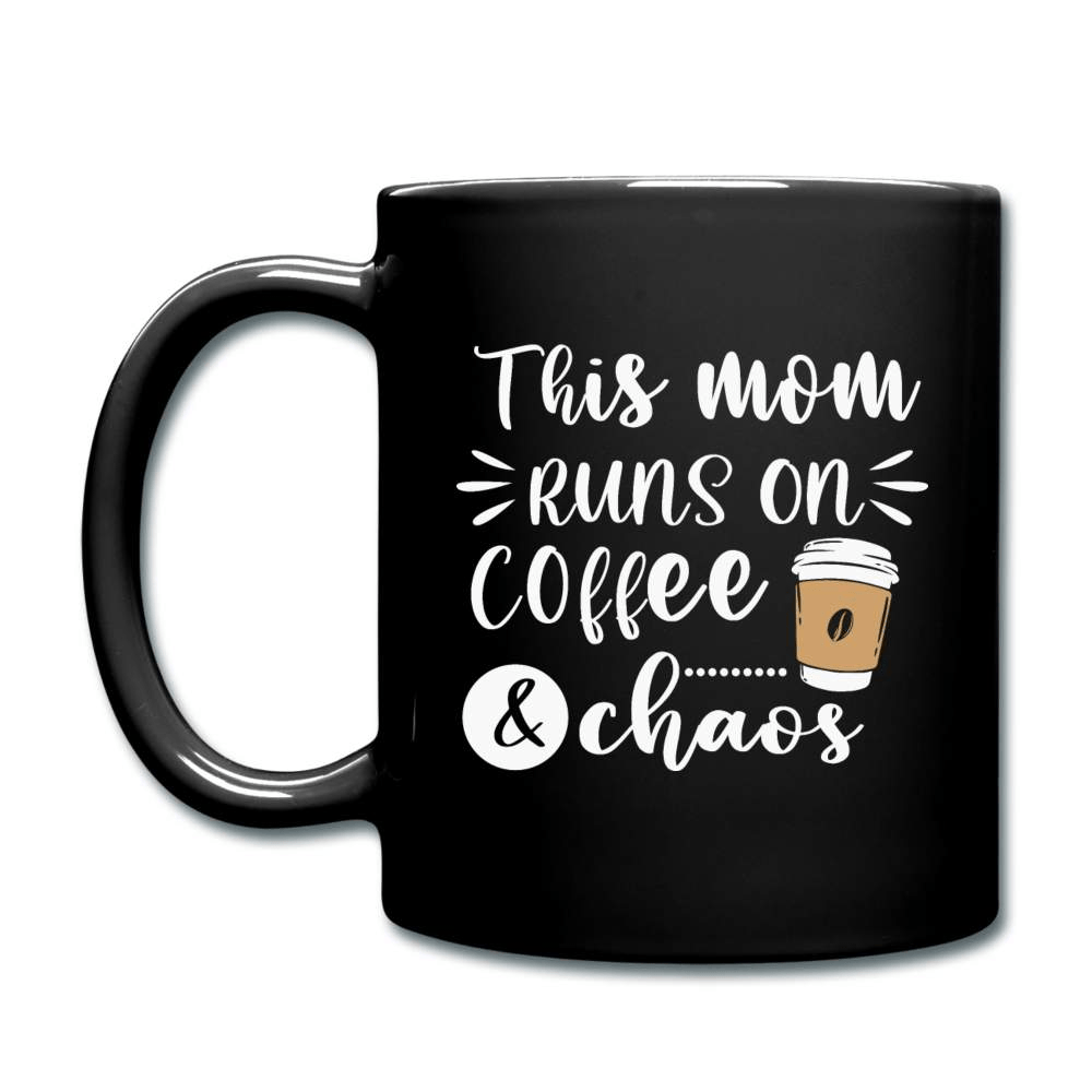 This mom runs on coffee & chaos - Tasse einfarbig - One size