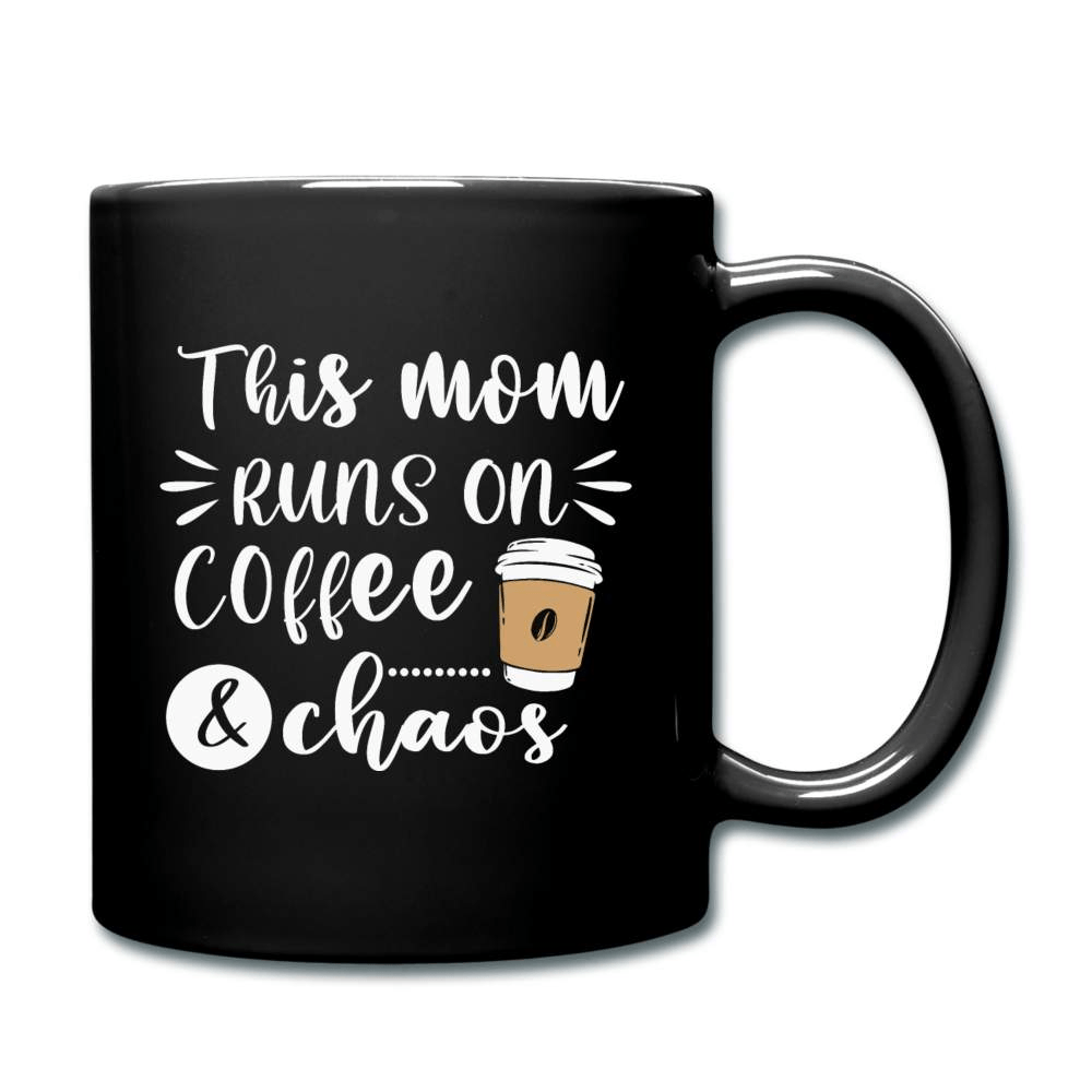 This mom runs on coffee & chaos - Tasse einfarbig - One size